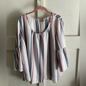 Striped 3/4 sleeve women’s blouse